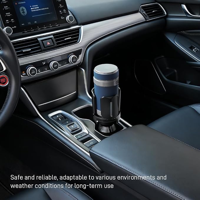 Car Cup Holder Expander, Auto Cup Organizer Expander Holder, Auto Insert Cup Holders with Adjustable Base, Automatic Car Cup Holder Expander Holds Large Water Bottles for Most Coffee Mugs