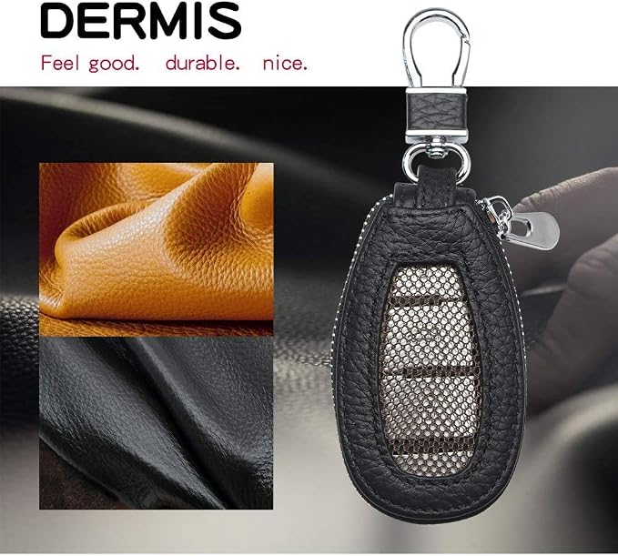 Universal Premium Car Key Fob Case Genuine Leather Car Smart Key fob Holder for Remote Key Fob