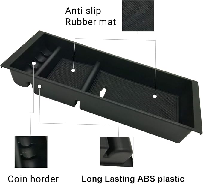 Center Console Tray Organizer Box - Secondary Storage Compatible with Ford F150 (2015-2020, 2017-2022 F250 F350 F450, 2018-2022 2023 2024 Expedition)