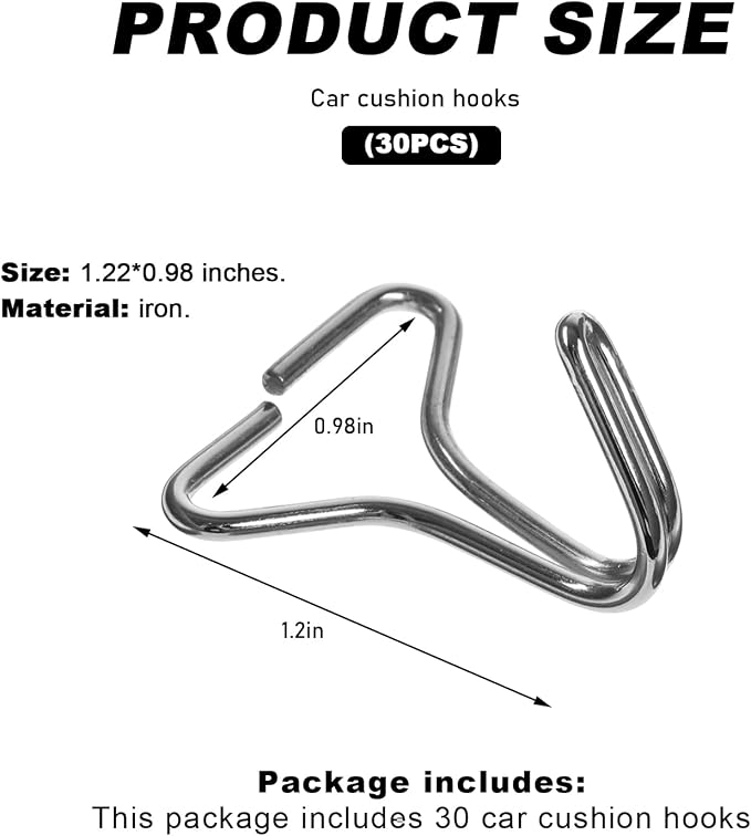 DXNQ 30 PCS Car Seat Cover Hooks, Fixing Hanger Fastener Locking Clip for Car Headrest Cover, Fixing Hook for Vehicle Seat Cushion Mat Installation Replacements, Car Accessories