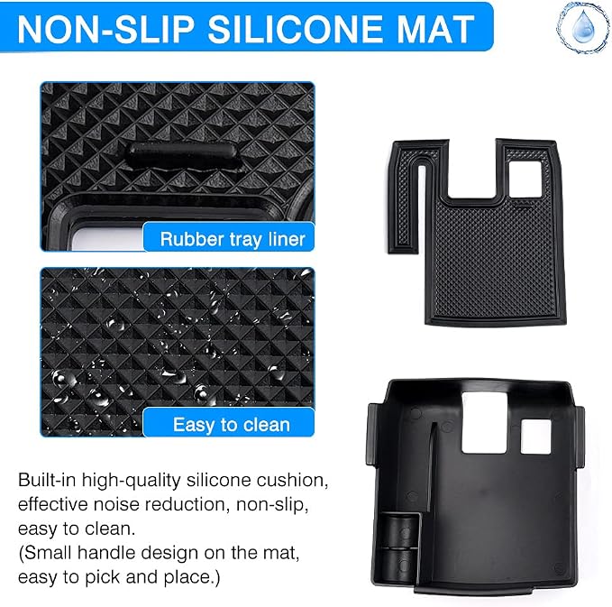 Karltys Compatible with Center Console Organizer Toyota Corolla 2019-2026/ Corolla Cross 2022-2026 Accessories Middle Console Tray Car Armrest Storage Box Container with Non-Slip Silicone Mats