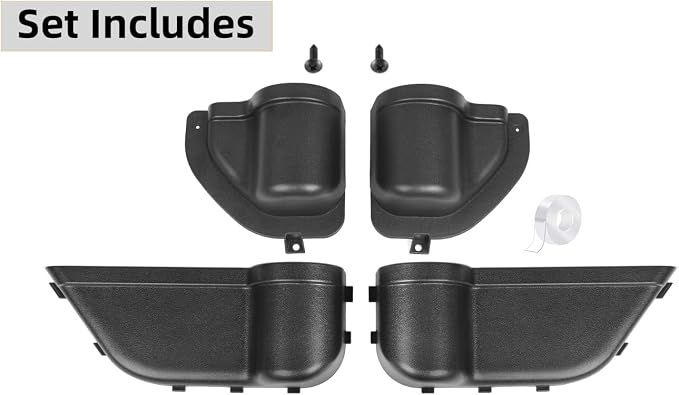 YOCTM Front Rear Door Organizer Tray For 2018 2019 2020 2021 2022 2023 2024 Jeep Wrangler JL 4XE JLU Rubicon Sport Sahara Gladiator JT Interior Storage Accessories Black (Front Door + Rear Door)