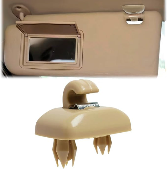 2015 Q5 Sun Visor Clip Replacement Compatible with Audi, Sunvisor Inner Clip for A1 A3 A4 A5 A6 Q3 Q5 S3 S4 S5 TT, ABS Construction Interior Sunscreen Holder Hook, OEM #8U0857562A (1Pcs Beige)