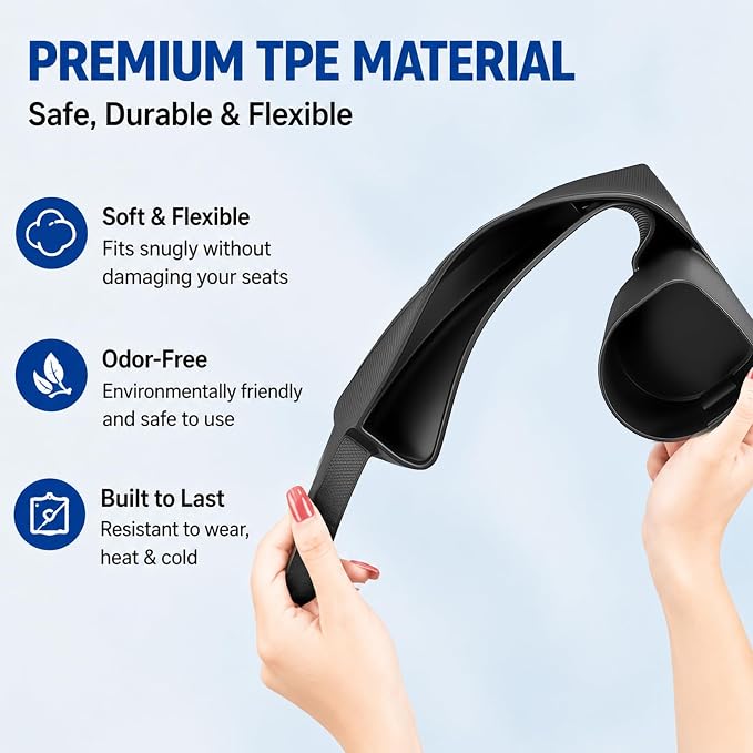 2PCS Upgraded Car Seat Gap Filler with Holder and Hook, Universal Car Gap Seat Storage for Phone Wallets and Keys,Car Organizer Fit Sedan SUV Truck (Black)