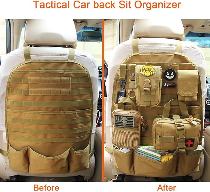 Tactical Scorpion Gear MOLLE Vehicle Panel Universal Fit Car Seat Tactical Organizer Cover Protector - Selection Choices