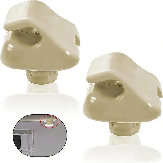 OTUAYAUTO 2PCS Sunvisor Clip Hook Compatible with 1998-2007 Accord 1996-2004 Civic 2007-2011 CR-V 1999-2010 Odyssey 2006-2011 Ridgeline, Replace 88217-S01-A01ZA Beige