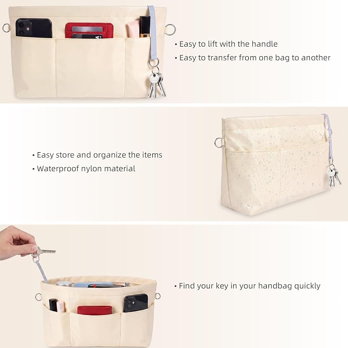 VANCORE Purse Organizer Insert for Handbags,Tote Bag Organizer Insert with Zipper Bag,Premium Handbag Organizer Inside Liner for Women