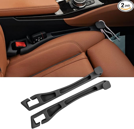 3‑in‑1 Car Seat Gap Filler and Side Gap Plug (Set of 2) – Storage Slot & Holder for Phone, Keys and Essentials – Fills Gap Between Seats – Universal Fit for Cars, SUVs and Trucks