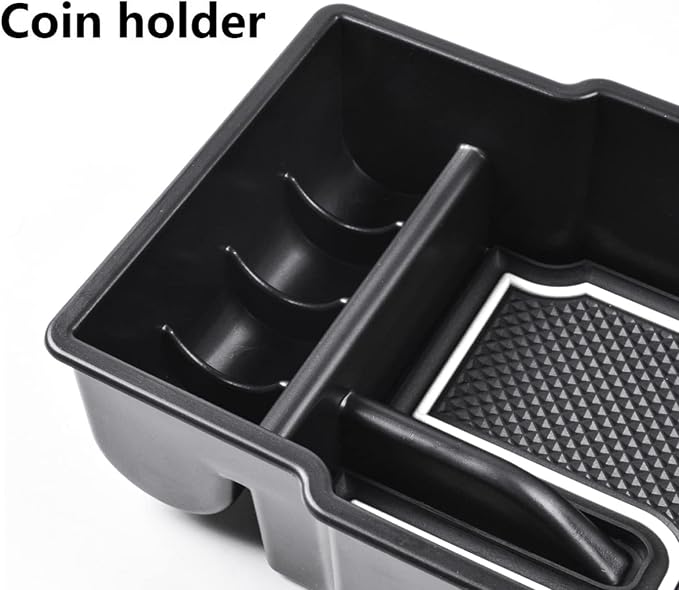 EDBETOS Center Console Organizer Tray Compatible with Jeep Renegade Accessories 2015-2019 2020 2021 2022 2023 Armrest Glove Box Secondary Storage (White Line)