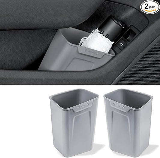 XmuxHai Car Interior Storage Box, Black Silicone Door Side Organizer with Umbrella Holder and Trash Can, Vehicle Accessory (Grey)
