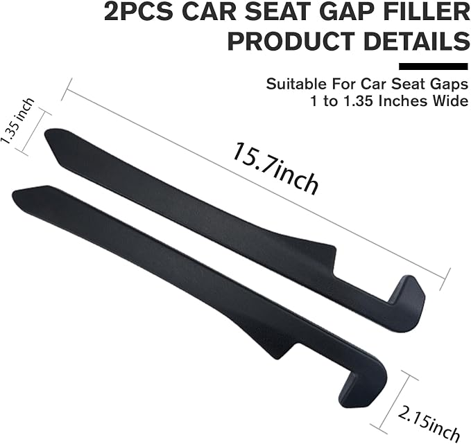 Car Seat Gap Filler Set of 2, Car Accessories Interior Organizer, Seat Gap Plug Fit Sedan SUV Truck, Gray