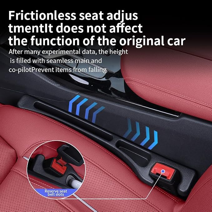 for Tesla Car Seat Gap Filler for Model 3 Y 2016-2024 - EVA Anti-Slip Organizer with Storage Slots for Phone/Keys, Easy Installation Gap Blocker to Prevent Items Falling (2 Pack Black)