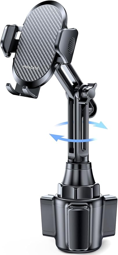 Miracase [Latest Upgraded Universal Cup Phone Holder for Car, [Rotatable & Adjustable] Long Neck Car Cup Holder Phone Mount Compatible with iPhone, Samsung, Google & More Smartphones