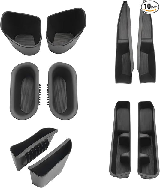 CDEFG 10Pcs for 2021-2025 2026 Toyota Sienna Door Handle Pockets Trash Can Storage Box for for 2021-2026 Toyota Sienna Accessories Front & Second Row Door Storage Pockets Trash Bin Container