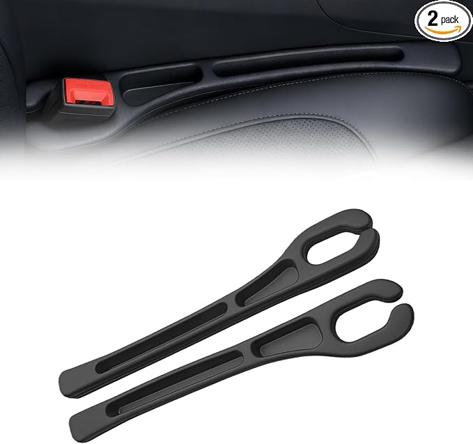 Car Seat Gap Filler Organizer 2 PCS Black Universal Seat Gap Plug Blocker Anti-Drop Console Catcher Phone Keys Storage for Car Truck SUV Auto Accessories Style3