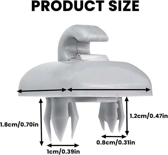2 PCS Sun Visor Clips, Inner Sun Visor Hook Clips Compatible with Audi TT, A1, A3, A4, A5, Q3, Q5, RS3, RS4, RS5, Replacement Part 8U0857562A (Grey)