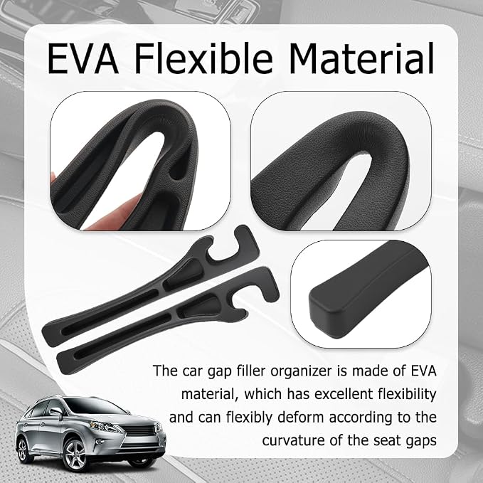 2PCS Car Seat Gap Filler Organizer,2026 Upgraded Car Seat Gap Plug with Storage Slot & Seats Belt Holes as Phone Holder,Universal No Drop Seats Guard for Cars Interior Accessories