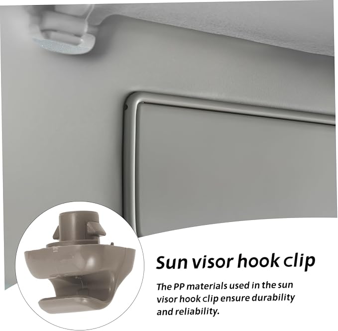 2pcs Grey Sun Visor Clip Holder Interior Visor Retainer Hook Secure Sun Bracket for Vehicles Essential Car Accessory for Fixing