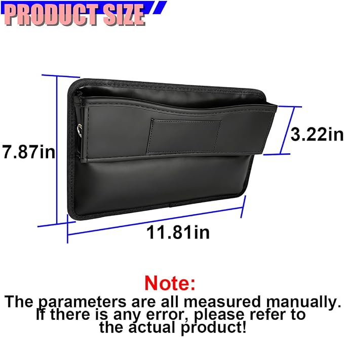 Car Seat Gap Filler, Anti-Drop Automotive Front Seats Gap Storage Box for Phone, Glasses, Key, Card, Universal Vehicle Interior Organizer Accessories for Car, SUV, Truck (Whole)