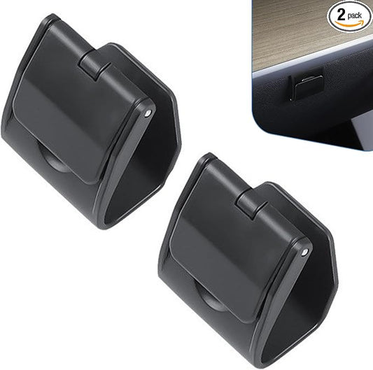2 PCS Car Glove Box Hooks, Clip-on Design Passenger Seat Storage Hanger, Sturdy Car Interior Travel Storage Organizer for Bag, Umbrella, Compatible with Model Y 2021-2024 (Black)