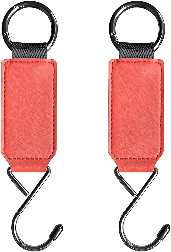 HZEL Car Seat Headrest Hook, 2PCS Multifunctional Vehicle Seat Back Hanger Holder for Purse Bags Coat, Automotive Interior Organizer Storage Hook, Universal for Automobile RV Truck (Red)