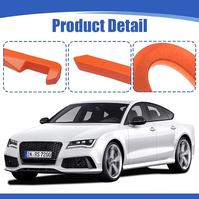 2PCS Car Seat Gap Filler, Car Blocker, PU Leather Fill The Gap Between Seat and Center Console, Universal Car Interior Accessories Flexible Seat Gap Organizer for Most Cars (Orange)