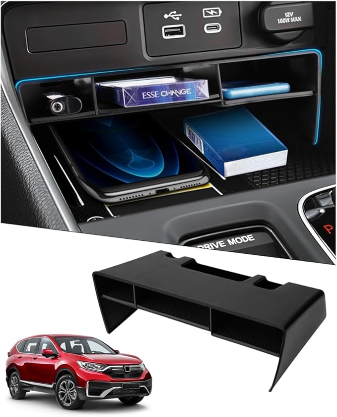 Karltys Center Console Organizer Compatible with Honda CR-V 2023-2026, Custom Fit Center Console Tray Insert with Non-Slip Silicone Mats, Armrest Storage Organizer for CRV Interior Accessories