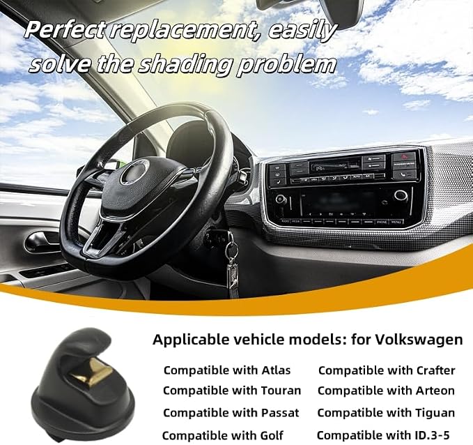 Interior Sun Visor Hook Clip Bracket Fit for Volkswagen Atlas,for Touran,for Tiguan for T-ROC,for T-Cross,for Passat,for Golf MK7,MK8,for Crafter,for Arteon,2014-2024,(1pcs Black)