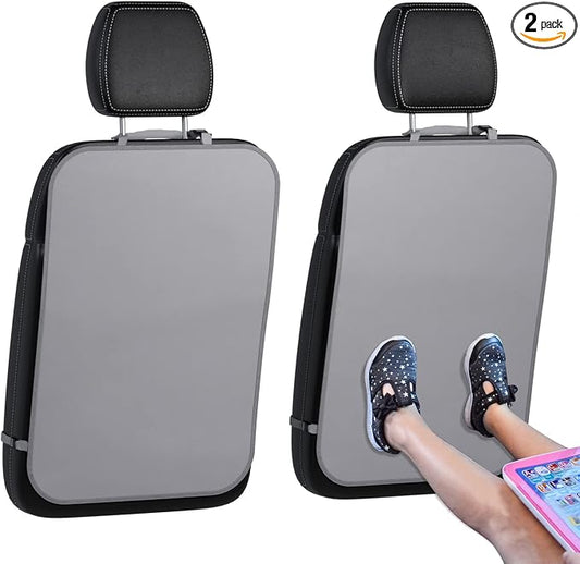lebogner Back Seat Cover for Kids, 2 Pack X-Large Waterproof Kick Mats Backseat Protector, Durable Car Seat Back Protectors for Vehicles to Protect from Dirt, Mud & Scratches, Fits Most SUVs, Grey