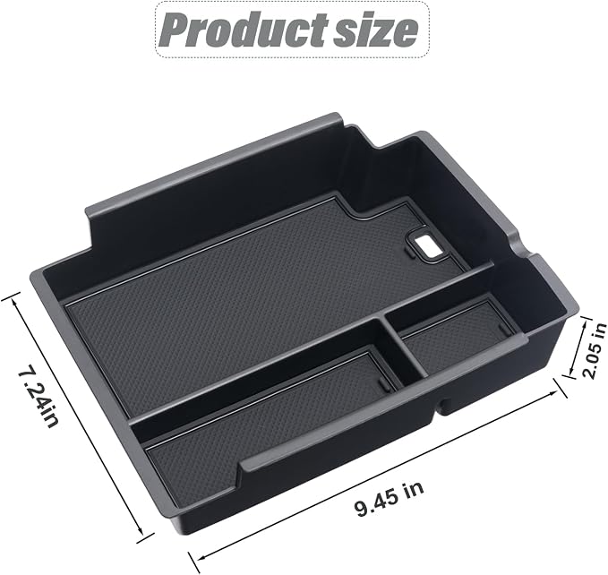 JKCOVER Center Console Full Organizer Tray Compatible with Toyota 4Runner 2010-2020 2021 2022 2023 2024 Accessories,Insert Armrest Box Secondary Storage ABS Black Materials