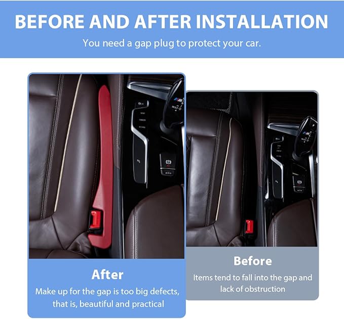 2 PCS Car Seat Gap Filler, PU Leather Car Seat Side Gap Filler to Fill The Gap Between Seat and Console, Universal Car Seat Gap Filler to Prevent Item from Falling for Most Vehicles (Beige)
