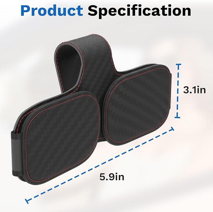 BFXM Sunglass Holder for Car Double Clip, Car Accessories Sunglasses Clip for Car Visor, Magnetic Leather for Car Visor, Cars Sun Visor Ticket Card Clip