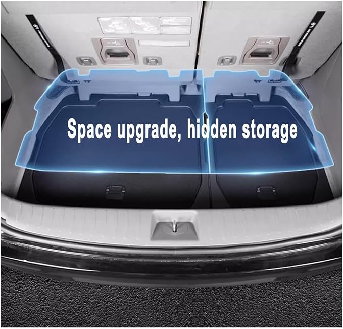 For 2024 Kia Carnival Trunk storage box，for Kia Carnival 2022 2023 2024 Trunk Cargo Organizer Insert Rear Storage -Portable with Lid storage Tray，New Kia Carnival Trunk Small Items Organizer