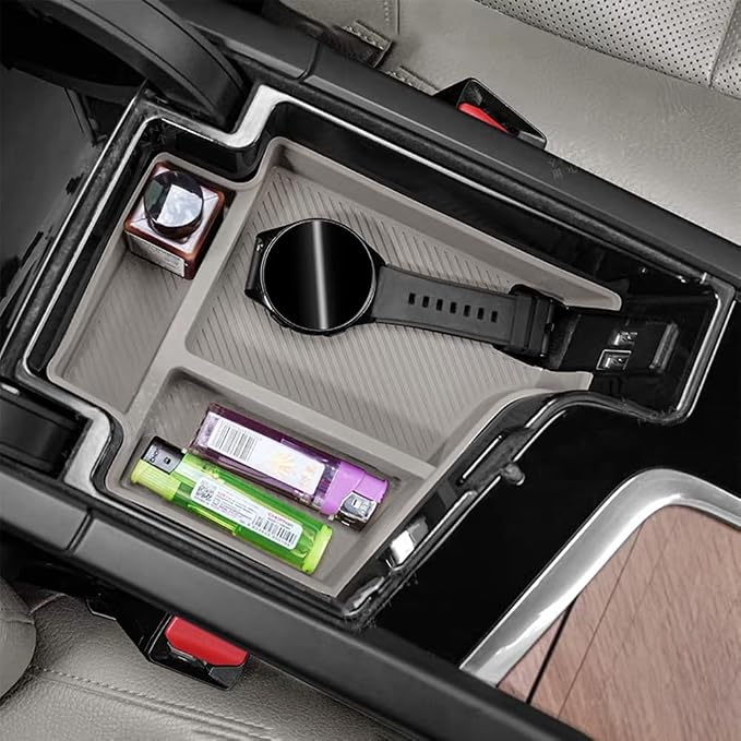 For Volvo Accessories Insert Armrest Tray Center Console Organizer, 2026 xc60 2026 XC90 Middle Console Organizer Tray, Storage Box (2018-2026 XC60 Black Storage box)