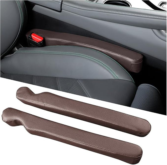Zpana 2PCS Car Seat Gap Filler, Seat Side Guard Gap Stopper Blocker to Stop Things from Dropping, No-Drop Soft Automotive Interior Crevice Catcher Plug, Universal Fit (Coffee)