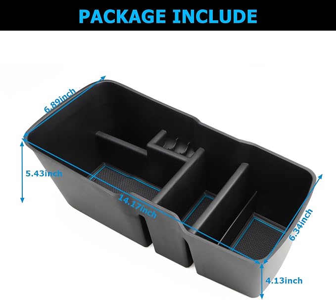 MARCHFA Center Console Lower Organizer Tray Compatible for Kia EV6 Accessories 2026 2025 2024 2023 Armrest Bottom Storage Box (Blue)