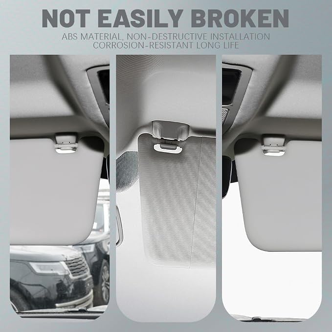 2PCS Sun Visor Support Retainer Clip, 95994975 95994976 Sun Visor Hook Clip Bracket Replacement, Anti Vibration Sun Visor Bracket Holder for Cruze Spark Verano, Car Accessories (Gray)