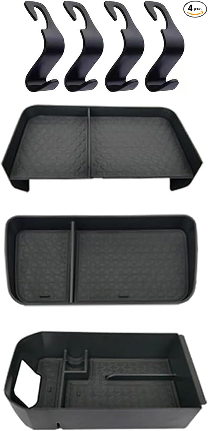 7PCS Upgrated Center Console Organizer for Toyota RAV4 2026 2025 2024 2023 2022 Dashboard Storage Organizer, Console Divider Storage Tray, Armrest Storage Box, 4of Car Hooks for RAV 4 Accessories