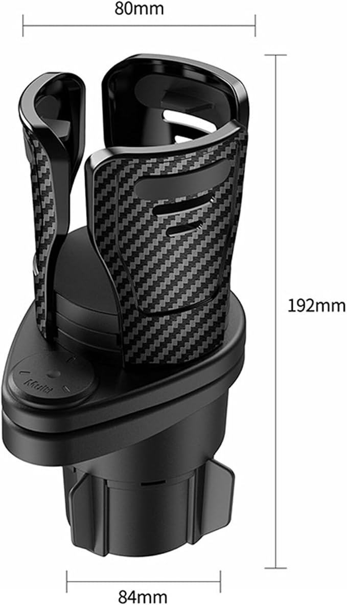 Car Cup Holder Expander, Adjustable Expandable Dual Cup Holder Adapter for Car, Universal Drink Holder for Water Bottles Coffee Mugs Cans, 2.9"-5.9", Black