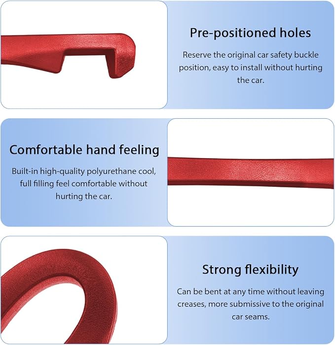 2 PCS Car Seat Gap Filler, PU Leather Car Seat Side Gap Filler to Fill The Gap Between Seat and Console, Universal Car Seat Gap Filler to Prevent Item from Falling for Most Vehicles (Red)
