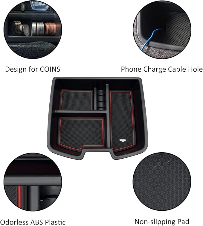 Center Console Organizer Tray Compatible with 2007-2014 GMC Sierra Chevy Silverado Tahoe Yukon Suburban - Accessories Replaces 19166288