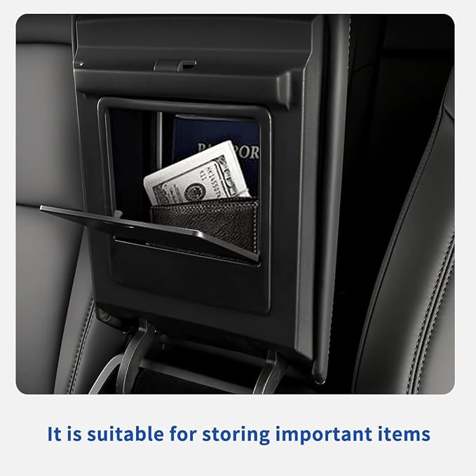 Armrest Hidden Storage Box for Tesla Model Y (2020-2024) & Model 3 (2016-2023), Center Console Armrest Secret Compartment, Not for Model Y Juniper(2025/26) & Model 3 Highland (2024/25/26)