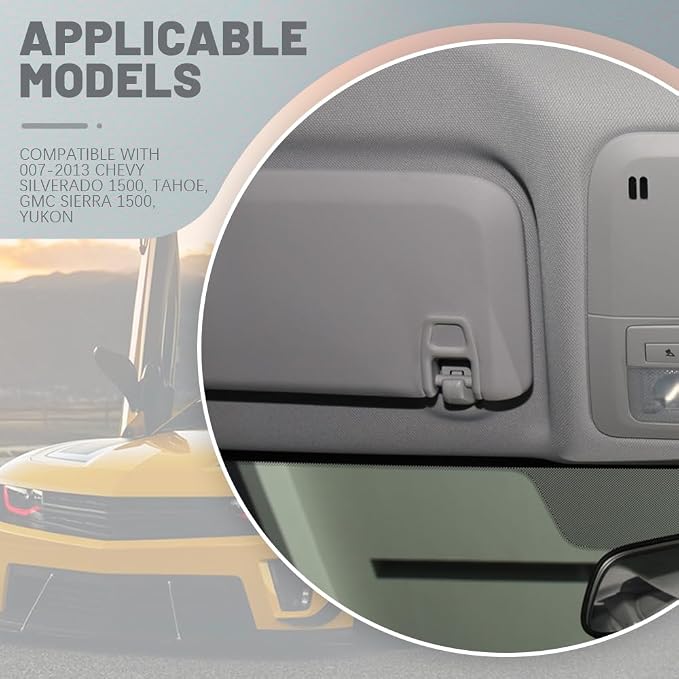 2PCS Sun Visor Support Retainer Clip, 95994975 95994976 Sun Visor Hook Clip Bracket Replacement, Anti Vibration Sun Visor Bracket Holder for Cruze Spark Verano, Car Accessories (Gray)