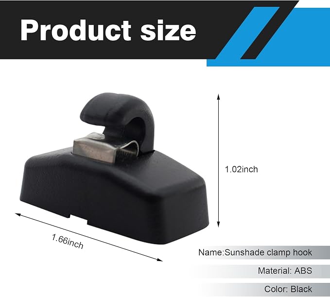 2 PCS Interior Sun Visor Clip Hook Bracket, Anti Vibration Sun Visor Bracket Holder, #3B0857561B Sun Visor Support Clip Retainer Replacement for VW Golf Passat Beetle Polo Jetta Skoda (Black)