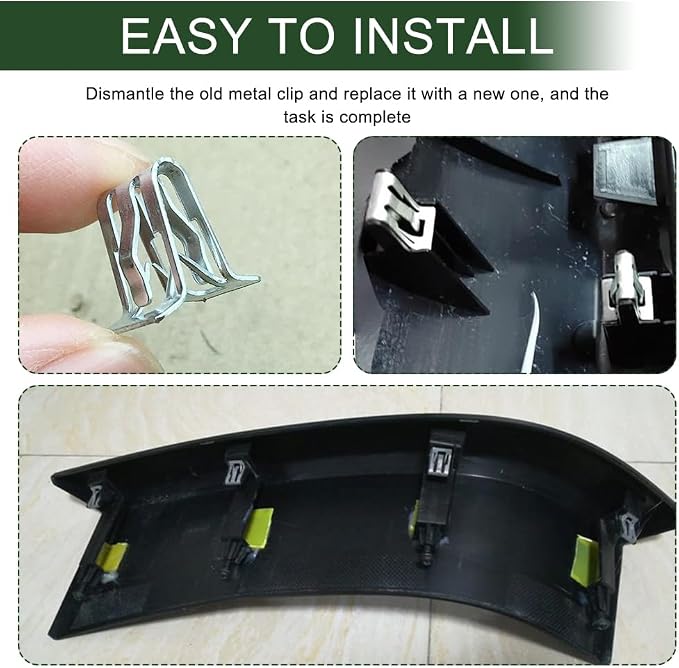 15 PCS Car Trim Panel Metal Retainer Clip, Car Door Panel Clips, U-Shaped Auto Dashboard Console Fastener for Chevy Saturn, Lift Gate Trim Finish Panel Moulding Fastener Replace OEM#11588650