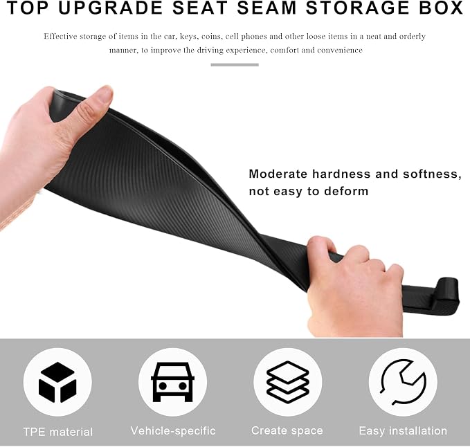 2PCS Car Seat Gap Filler Organizer, Multifunctional Seat Side Gap Filler with Phone Holder, Auto Crevice Blocker Between Seats for Prevent Essential Items from Falling (Beige)