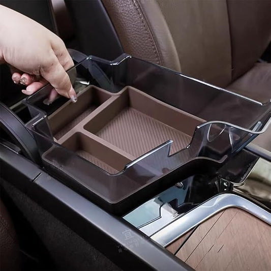 For Volvo Accessories Insert Armrest Tray Center Console Organizer, 2026 xc60 2026 XC90 Middle Console Organizer Tray, Storage Box (2018-2026 XC60 Black Storage box)