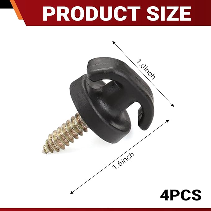 4 PCS Car Cargo Net Hooks, Luggage Net Screw Hook Retainer, Multi-Functional Tie Down Hanging Fastener, Universal for Most Cars SUVs Trucks (Black)