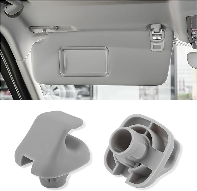 2PCS Sun Visor Clip,Durable Car Visor Clip Hook Replacement OEM#88217S01A01ZA,88217S04003ZA,Premium Car Visor Accessories Compatible with Honda Civic Accord Odyssey (Gray)