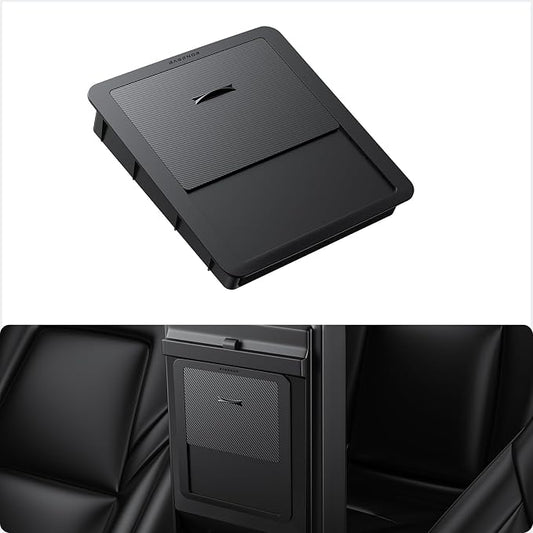 BASENOR Upgraded Tesla Model Y Model 3 Armrest Hidden Storage Box [Carbon Edition] [Powerful Magnetic] Center Console Secret Compartment Accessories 2017-2024 (Proprietary Design)